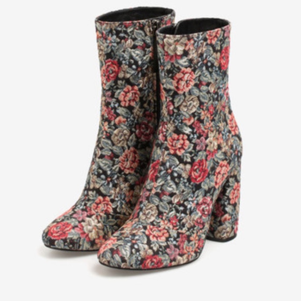 UTERQUE boots Floral Spain Shoes Bootie Shoes 9
